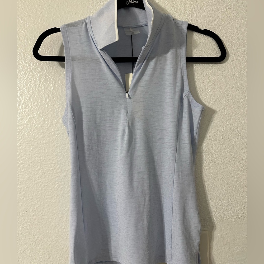 CALIA by Carrie Underwood Sky Blue Zip Tank Top